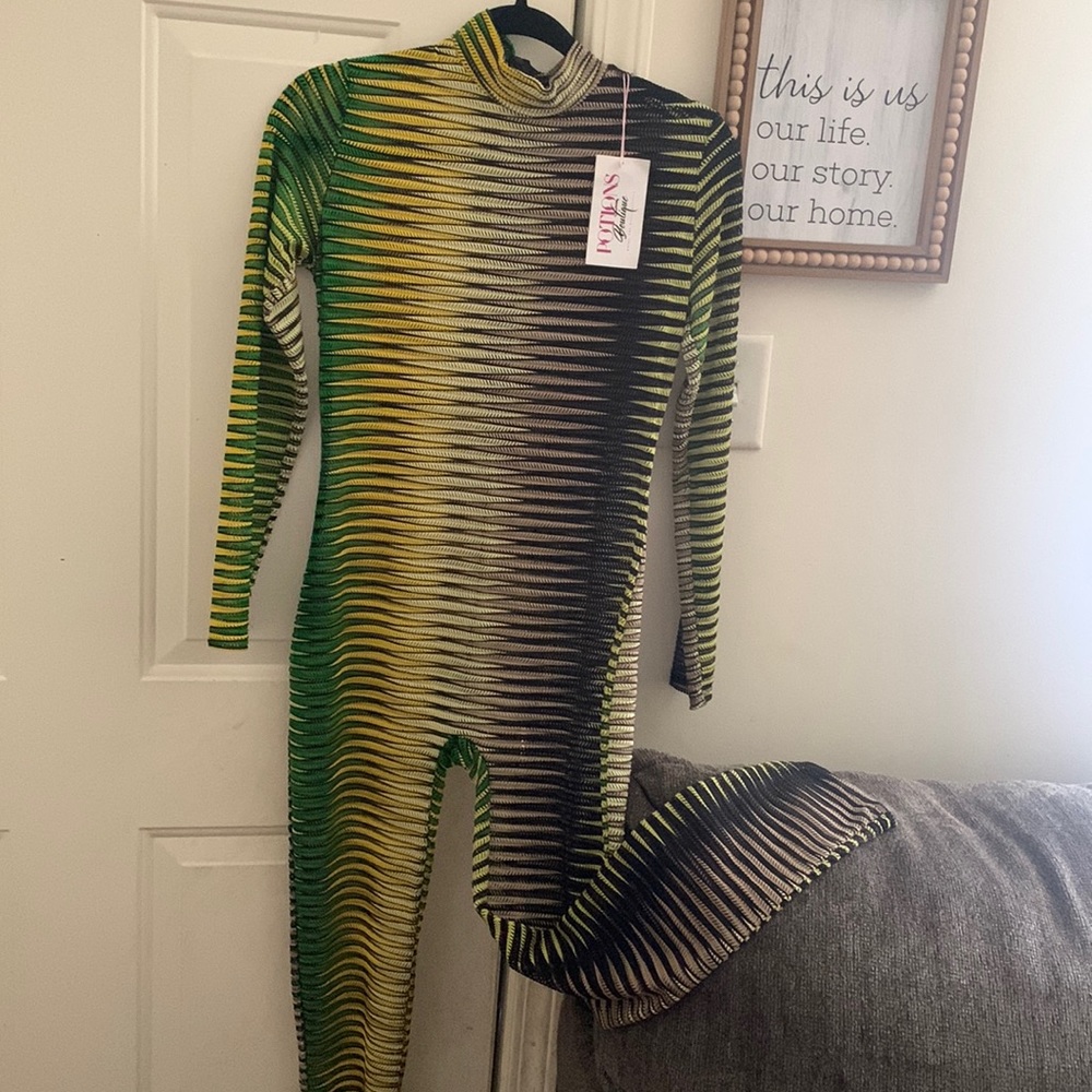 See through body fitted jumpsuit